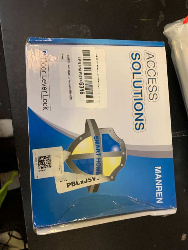 Photo 1 of 1 Pack of MANREN Lever Keyed Entry Door Lever Handle Lock, Universal Door Knob Hardware,Nickel Brushed Color (MR802ET)