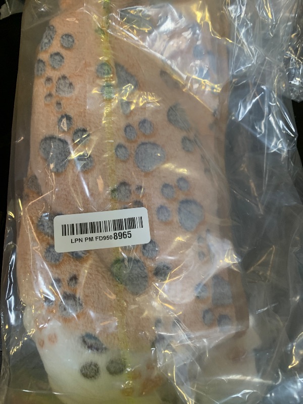 Photo 1 of 1 Pack 3 Blankets Super Soft Fluffy Premium Fleece Pet Blanket Flannel Paw Printed Throw for Dog Puppy Cat (Small 23x16'', Brown, Pink, White)