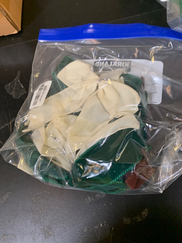 Photo 1 of 12 PCS Velvet Christmas Bows 5.9 inch, Christmas Bows for Tree, Wreaths, Garland & Gifts (Green, Brown, Cream White)