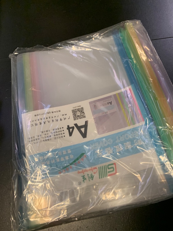 Photo 1 of 10 Pack Clear Report Covers A4 Size with Sliding Bars, 15mm Presentation File folders Binder, 130 Sheet Capacity, 5 Assorted Colors