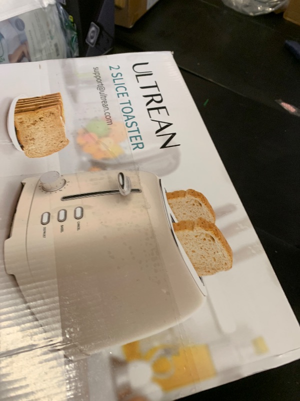 Photo 1 of Ultrean Toaster 2 Slice with Extra-Wide Slot for Toasting Bagels, Breads, Waffles & More, Stainless Steel Material with Removable Crumb Tray, 6 Browning Settings