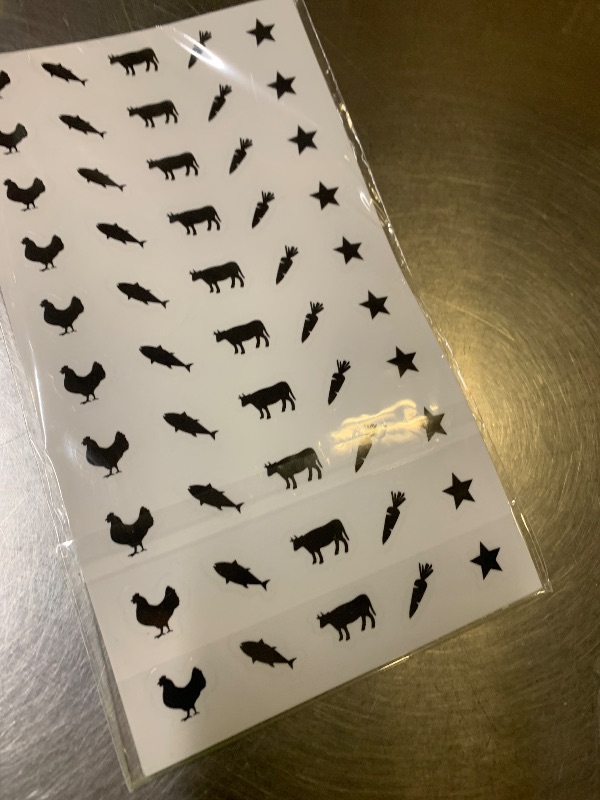 Photo 1 of 10 Sheets(500 Qty) Meal Stickers,Wedding Food Choice Sticker for Place Cards, Beef, Chicken,Fish (Black)