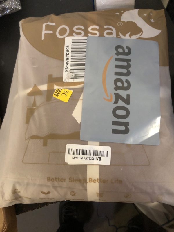 Photo 1 of FOSSA Duvet Cover Set 100% Washed Cotton Linen Feel Super Soft Breathable Cozy 3 Pieces Bedding Sets Solid Pale Brown Oversized Queen