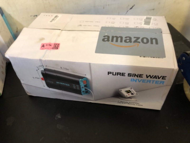 Photo 1 of LANDERPOW 3000 Watt Pure Sine Wave Inverter 12V DC to 120V AC for RV, Truck, Solar, Home, Off-Grid, Power Inverter with 3 AC Outlet, 30W USB-C, 5V 3.1A USB, Hardwire Port, Remote Control, Surge 6000W