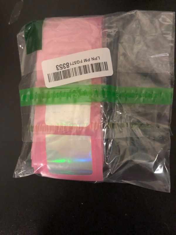 Photo 1 of 100 Pack Holographic Mylar Bags, Small Packaging Bags with Clear Window, Resealable Bag for Small Business, Candy Jewelry Sample Packaging (Pink, 2.4 x 3.9 Inch)