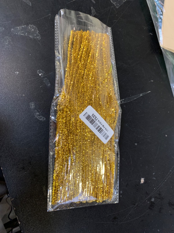 Photo 1 of 100pieces Cleaners Chenille Stem, Glitter Gold Craft Pipe Cleaners,DIY Craft Fuzzy Sticks,Pipe Cleaners Bulk for Creative Handmade DIY Art Craft and Crafts Project Decoration Supplies