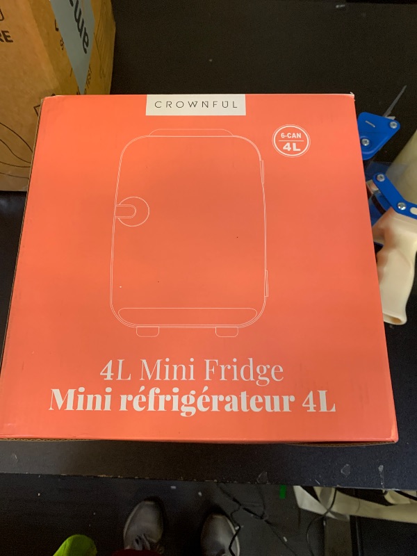 Photo 1 of CROWNFUL Mini Fridge, 4 Liter/6 Can Portable Cooler and Warmer Personal Refrigerator for Skin Care, Cosmetics, Beverage, Food,Great for Bedroom, Office, Car, Dorm, ETL Listed (Pink)