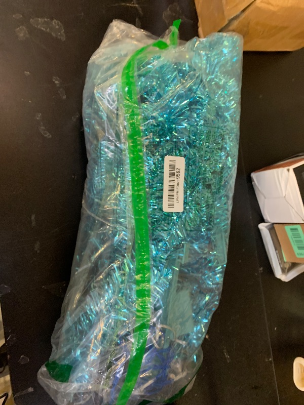 Photo 1 of Santanelo 4ft Lighted Artificial Blue Christmas Tree?Small Snowy Artificial Xmas Tree, Not Pre-lit White Tinsel Pine Trees with Lights for Small Spaces, Office Lobby & Winter Wedding Centerpiece
