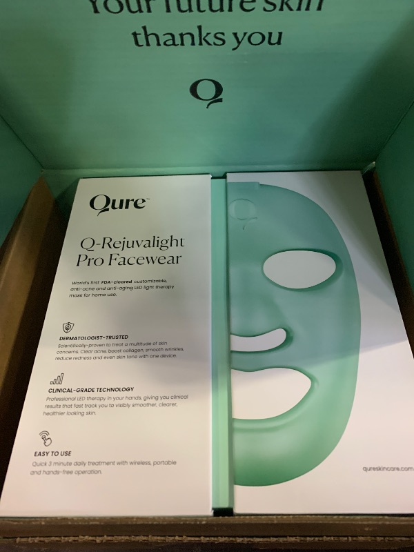 Photo 1 of Qure Red Light Therapy for Face – LED Mask with 5 Light Modes for Anti-Aging, Acne, Wrinkles & Dark Spots, 3-Min Wireless Daily Treatments, Smart App Control with Reminders, FDA Cleared