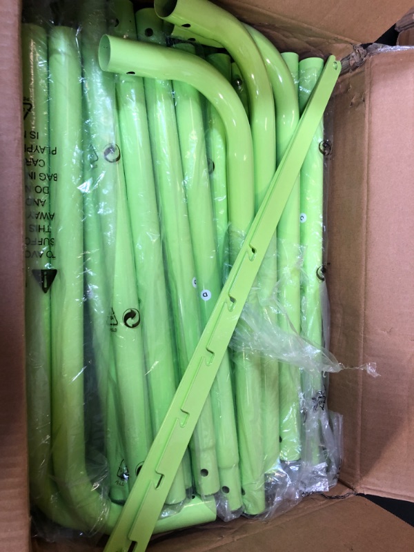 Photo 3 of Adjustable Volleyball Rebounder Net 7x4 FT, Steel Frame & High-Tension PE Netting, Durable & Portable Volleyball Training Equipment Practice for Improving Volleying, Bumping, Spiking Skills (Green)