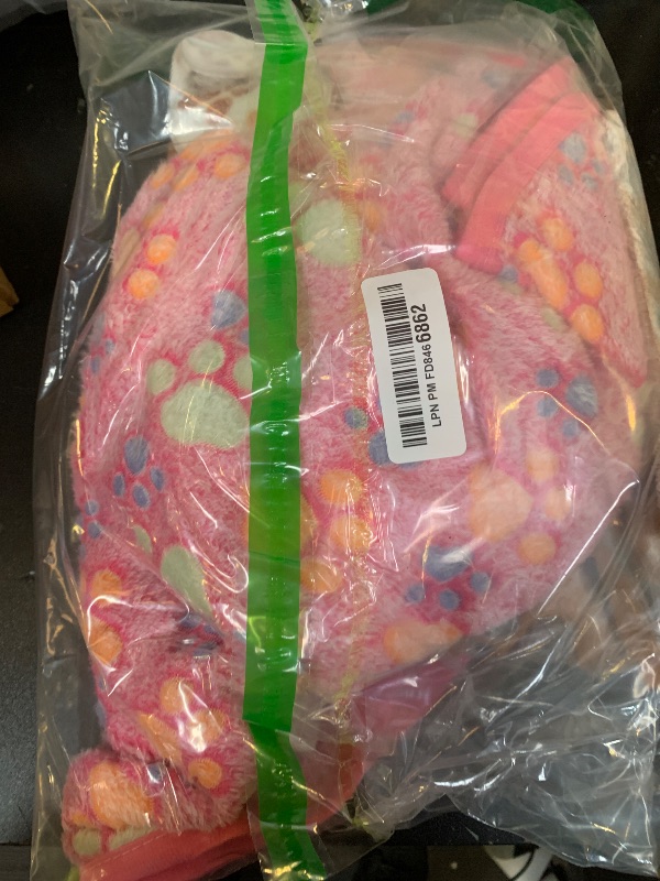 Photo 1 of 1 Pack 3 Blankets Super Soft Fluffy Premium Fleece Pet Blanket Flannel Throw for Dog Puppy Cat Paw Brown/Pink/White Medium(30x20 inch)