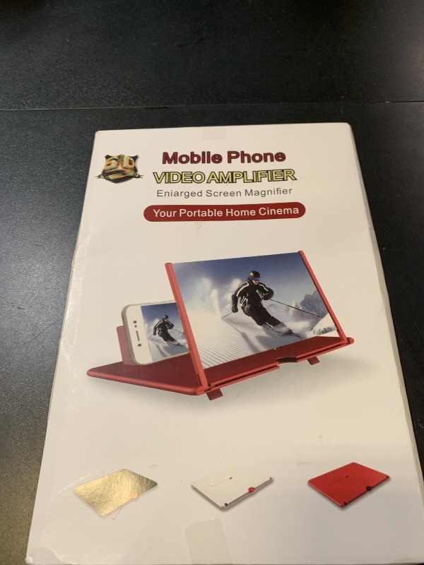 Photo 1 of 12 Inch Smartphone Screen Magnifier 3D HD Foldable Phone Stand with Adjustable Angle, Suitable for Movies, Videos, and Games,Supports All Smartphones. (Black)