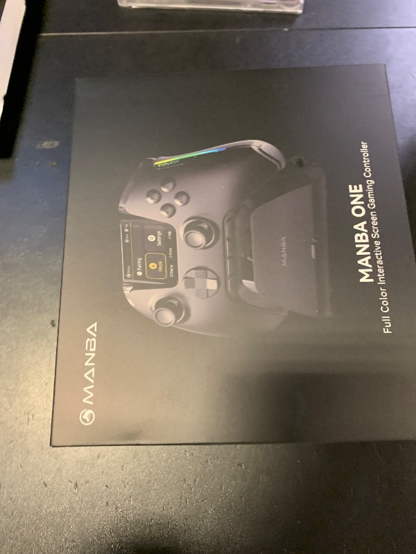 Photo 1 of ManbaOne Interactive Screen Wireless Gaming Controller for PC/Switch/Switch 2/iOS/Android,Hall Effect Stick & Trigger,RGB Lighting,Remappable Buttons,1800mAh with Charging Dock (Black)