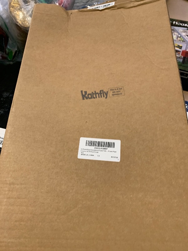 Photo 1 of 12 Pack  Insulation Foam Tube,1.5 Inch x 1.31 ft,for Hot and Cold Water Pipes,Pre Slit Self Adhesive Foam Pipe Covers,15.75 Feet Total