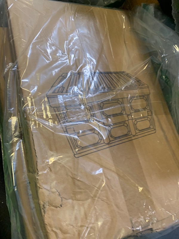 Photo 1 of JUJIAJIA Blue Folding Plastic Stackable Utility Crates 2-Pack, Collapsible Storage Bins with Lids 30L, Durable Containers for Home & Garage Organization