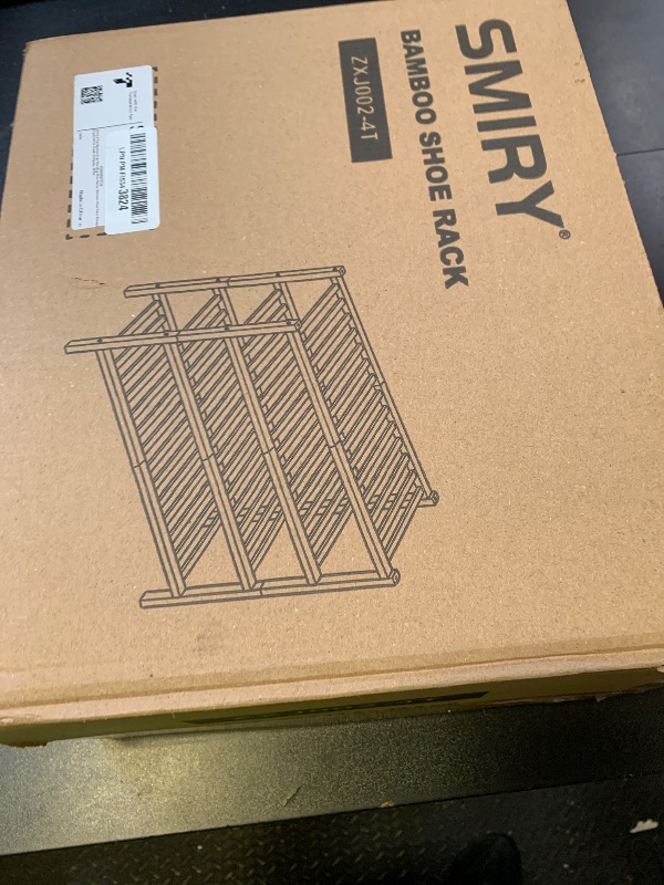 Photo 1 of **INCOMPLETE** Smiry Bamboo Shoe Rack for Closet, 4 Tier Wooden Stackable Shoe Organizer, Free Standing Shoes Storage Shelf for Entryway, Front Door Entrance, White