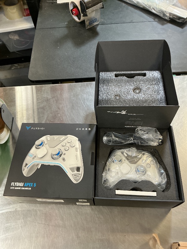 Photo 1 of FLYDIGI Apex 5 PC Controller, Forceflex Joystick 2.0, ForceAdapt Triggers, 3ms Ultra-Low Latency, RGB Light Bar, Full-Color LCD Display,1500mAh Battery PC/NS/Android/TV