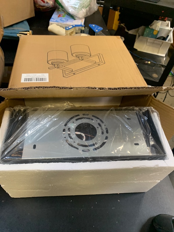 Photo 1 of BrkNit 2 Light Modern Bathroom Light Fixtures Over Mirror, Black Vanity Lights for Bathroom Wall Sconces with Clear Glass Shades, E26 Socket (Bulbs Not Included)