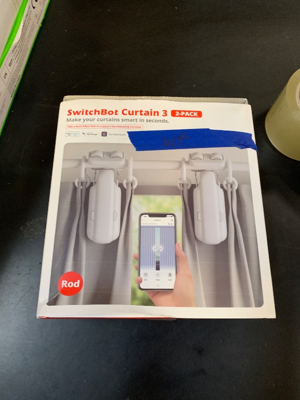 Photo 1 of SwitchBot 2025 Automatic Curtain Opener 3 Rod, Bluetooth Remote Control Smart Curtain, WiFi & App Control, Add Hub to Compatible with Alexa, Google Home, HomeKit