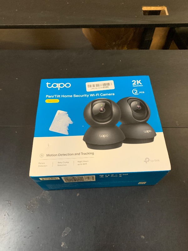 View 2 of Tapo TP-Link 2K Pan/Tilt Indoor Security Camera for Baby Monitor, Pet Camera, Motion Detection & Tracking, 2-Way Audio, Cloud & SD Card Storage, Works w/Alexa & Google Home, Black, C211(2-Pack)