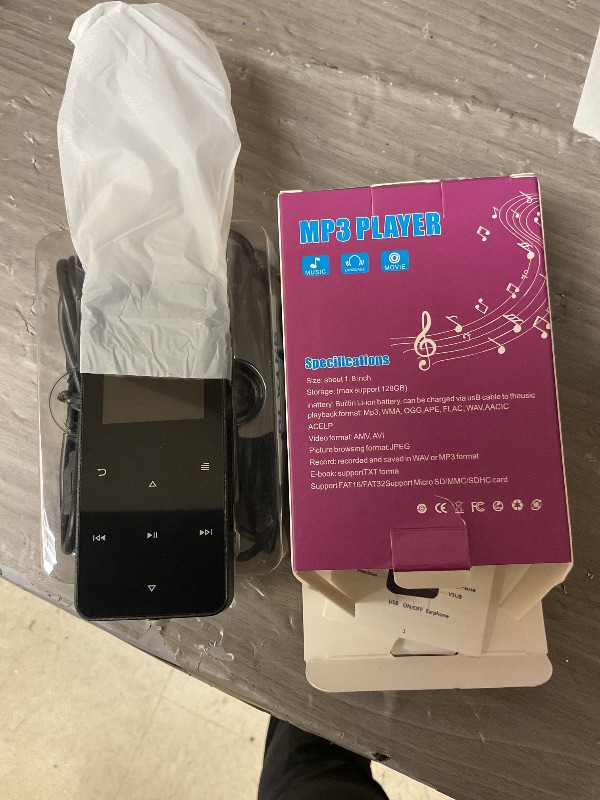 Photo 1 of 128GB MP3 Player with Bluetooth 5.2, Music Player with Built-in HD Speaker, FM Radio, Voice Recorder, HiFi Sound, E-Book, Earphones Included