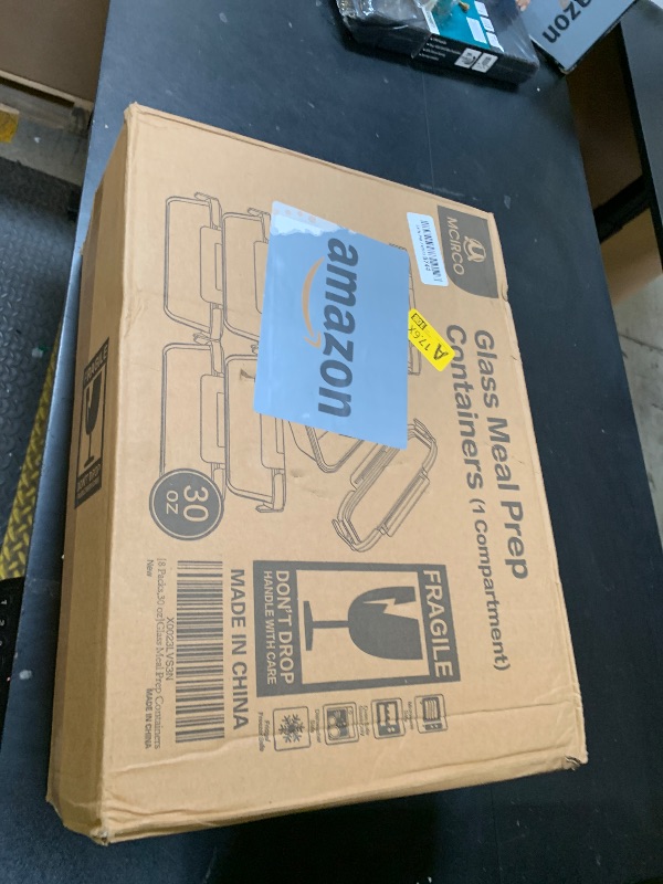 Photo 1 of [8-Pack,30 oz]Glass Meal Prep Containers,Glass Food Storage Containers,Airtight lunch Containers with Lids, Microwave, Oven, Freezer and Dishwasher