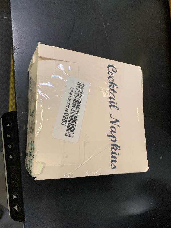 Photo 1 of 100 Pack Cocktail Napkins 3-Ply Scalloped Edged Wedding Napkins Folded 5 x 5 Inches Dessert Napkins, Disposable Napkins for Dinner Birthday Party Bridal Anniversary Baby Shower Reception (Milky-White)