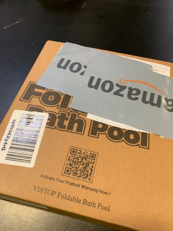 Photo 1 of VISTOP Medium Foldable Dog Pool, Hard Plastic Shell Portable Swimming Pool for Dogs Cats and Kids Pet Puppy Bathing Tub Collapsible Kiddie Pool (37 inch.D x 7.8inch.H, Blue)