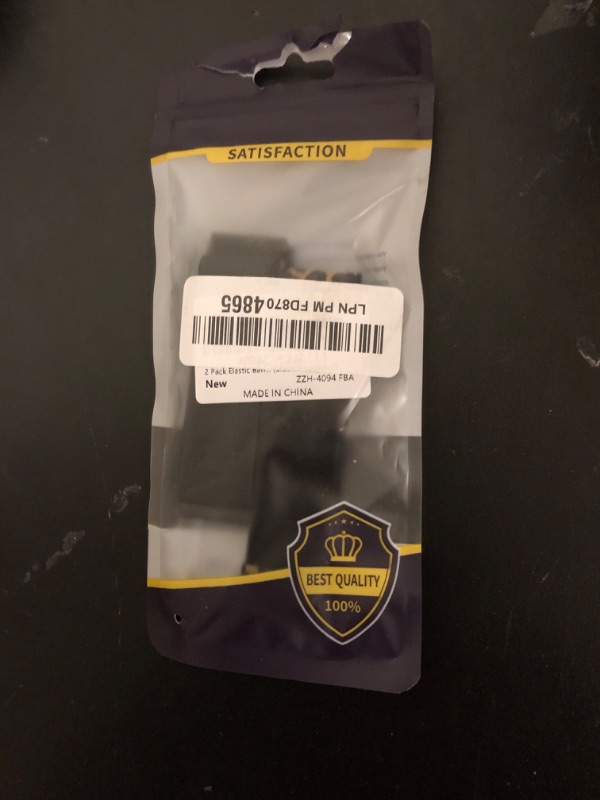 Photo 1 of 2 Pack Elastic Bands Compatible with Fitbit Versa / Versa 2, Adjustable Nylon Sport Stretchy Wristband for Women & Men (Black + Leopard)