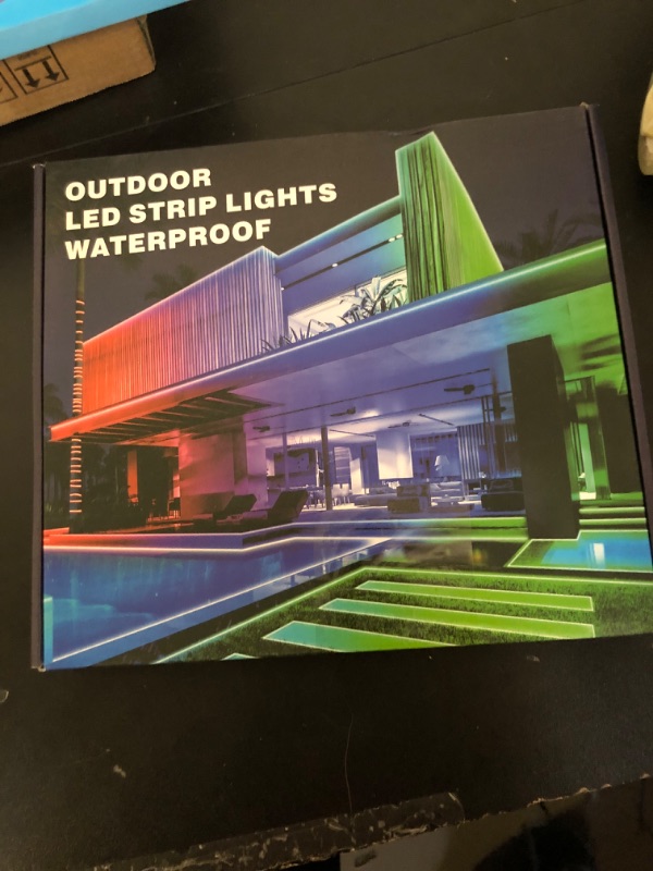 Photo 1 of 100Ft Outdoor LED Strip Lights Waterproof,Music Sync RGB IP68 Outside Led Light Strips Waterproofs with App and Remote,Exterior Led Rope Lights Waterproof for Deck,Balcony,Roof,Garden,Pool