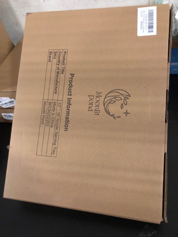 Photo 1 of 12"x16" Clear Acrylic Serving Tray with Golden Handles, Sturdy Huge Capacity Acrylic Tray for Coffee, Juice, Kitchen and Desk Organizer, Storage Tray (12"x16")