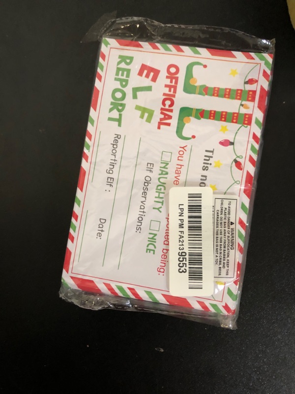 Photo 1 of 100 Pcs Christmas Official Elf Reports Xmas Elf Notes Cards Elves Notice Naughty or Nice Behavior and Accompany Your Elf for Holiday Kids Activities