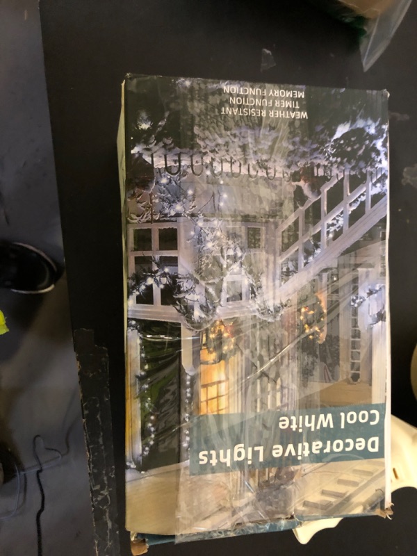 Photo 1 of 1500 LED Chrstmas Lights, 470ft Outdoor Christmas String Lights with 12 Modes, Cool White LED String Lights with Timer Dimmable Waterproof for Tree Xmas Fence Garden Wedding Party Holiday Decorations