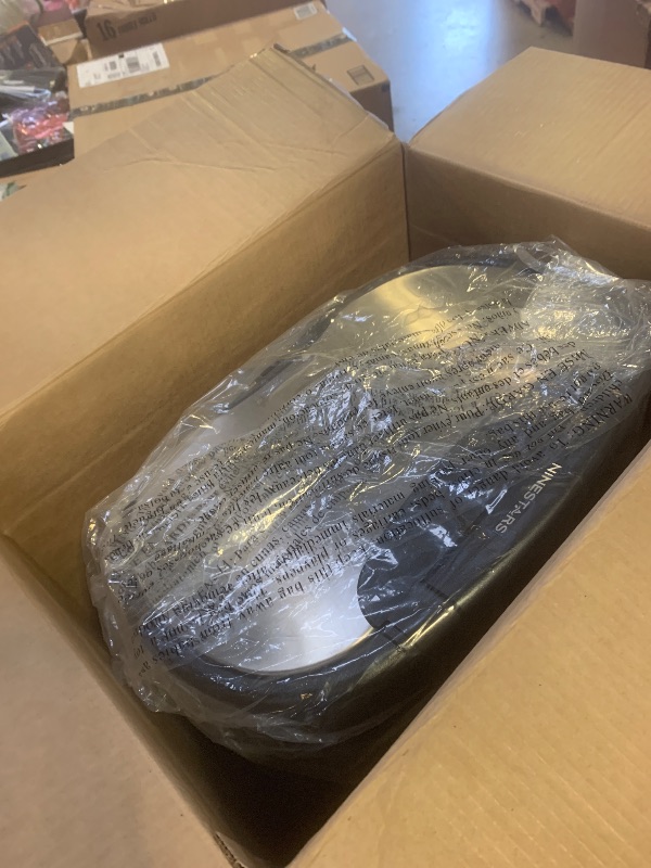 Photo 1 of Ninestars Automatic Touchless Infrared Motion Sensor Trash Can, 13 Gal 50L, Stainless Steel Base (Rectangular, Black Lid), Black Trim
