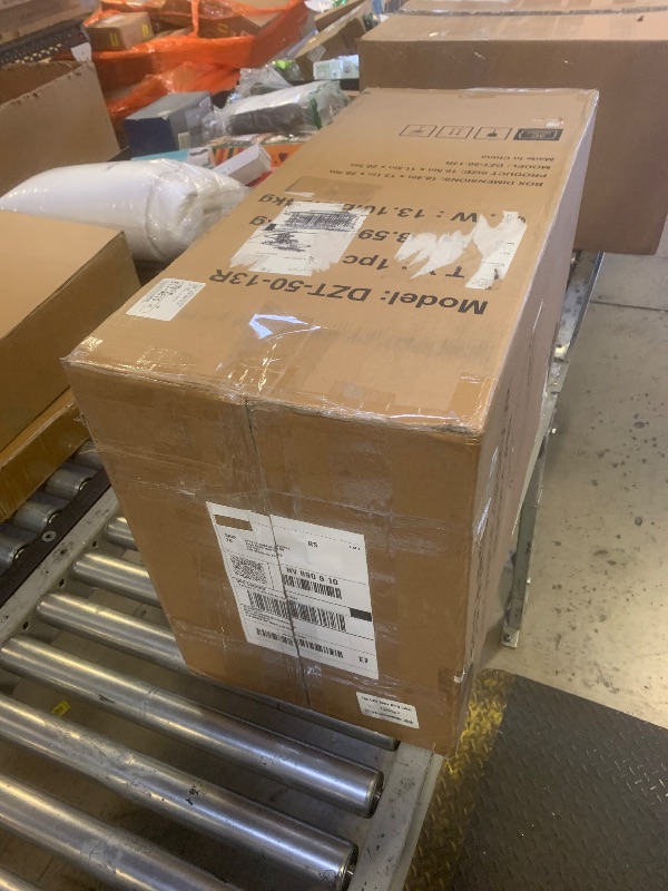 Photo 1 of Ninestars Automatic Touchless Infrared Motion Sensor Trash Can, 13 Gal 50L, Stainless Steel Base (Rectangular, Black Lid), Black Trim
