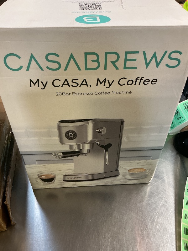 Photo 3 of CASABREWS CM5418J Espresso Machine 20 Bar, Professional Espresso Maker with Milk Frother Steam Wand, Stainless Steel Cappuccino Latte Machine with 34oz Removable Water Tank and Touchscreen, Silver