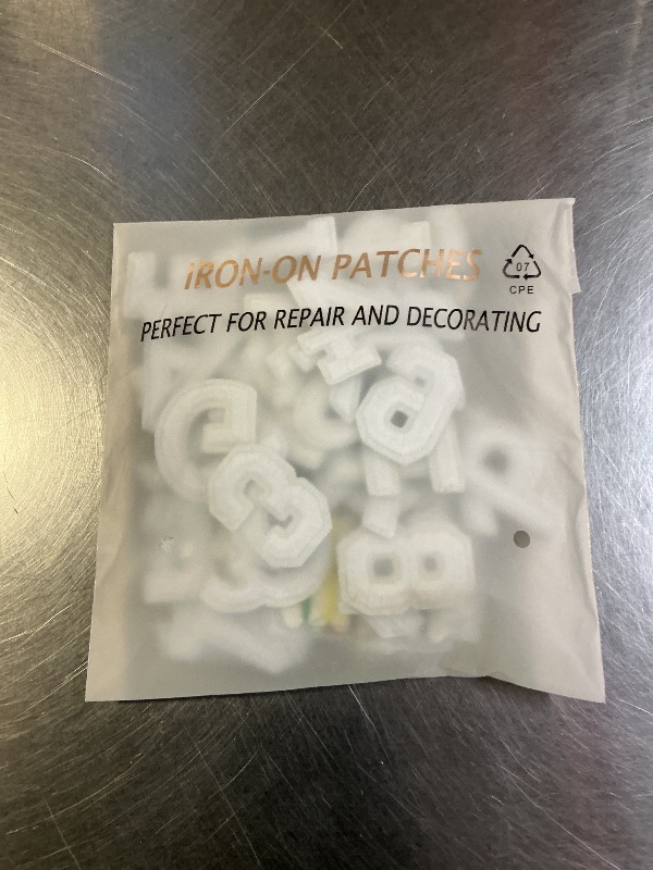 Photo 1 of 72 Pcs Iron on Letters for Fabric, Alphabet Embroidered Patch A-Z, Number Patch 0-9, Iron on Letters and Numbers for Clothes, Hat, Jeans(White)