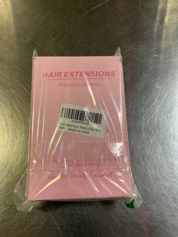 Photo 1 of 12 Inch Black Ponytail Extension - Soft Wavy Pony Tails Hair Extensions, Claw Clip Ponytail Extension, Natural Short Hair Extensions Ponytail, Synthetic Hair Pieces for Women (Color: Black)