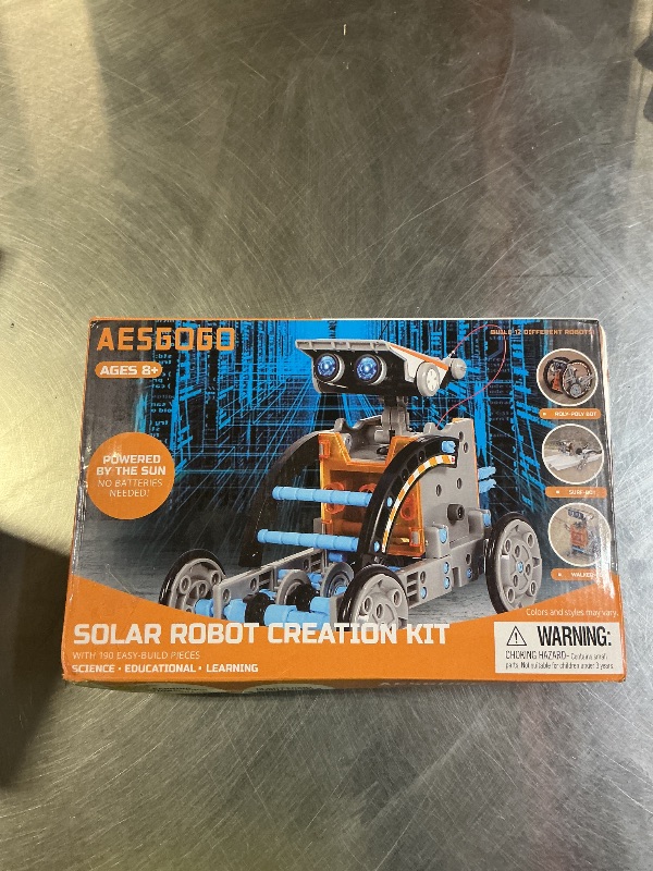 Photo 1 of **OPENED, INCOMPLETE** AESGOGO STEM Projects 12-in-1 Creation Solar Robot Kit, Science Experiments Toys Gifts for Kids Ages 8-12,Educational DIY Building Robotics Kit for 8 9 10 11 12 13 14 15 Year Old Boys Girls Teens