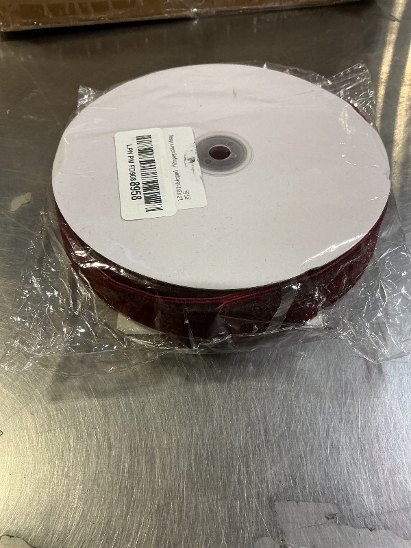 Photo 1 of 1.5" X 20 Yards Burgundy Velvet Ribbon for Christmas Tree Wreath Vintage Decoration Handmade Crafts Ornaments Gift Wrapping and Bow Making