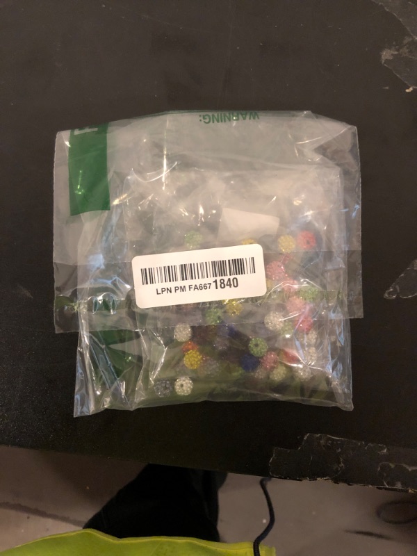 Photo 1 of 100 pcs 10mm Rhinestone Beads for Jewelry Making, 10 Mixed Colors Shiny Round Disco Ball Beads Bulk, Sparkle Crystal Clay Christmas for Bracelet Baseball Necklace Earring Crafting and DIY