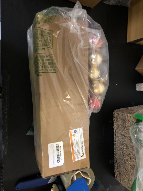 Photo 1 of 3 Ft Green Christmas Tree Tinsel Dual Color Change Timer 12 Modes DIY 50 Colored & Warm White Lights 15 Ball Ornaments Star Battery Operated Small Artificial Full Xmas Tree Table Indoor Holiday Decor