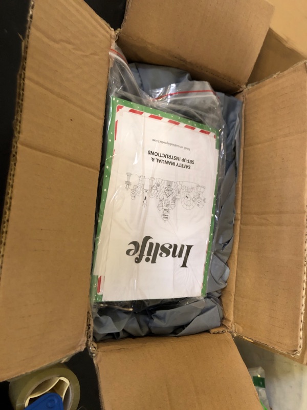 Photo 1 of 12FT Length X 10.5FT Tall Giant Christmas Inflatables Elephant, Christmas Blow Up Santa on Elephant Inflatable Built-in Bright LED Lights for Christmas Inflatable Outdoor Decoration Xmas Gift Party