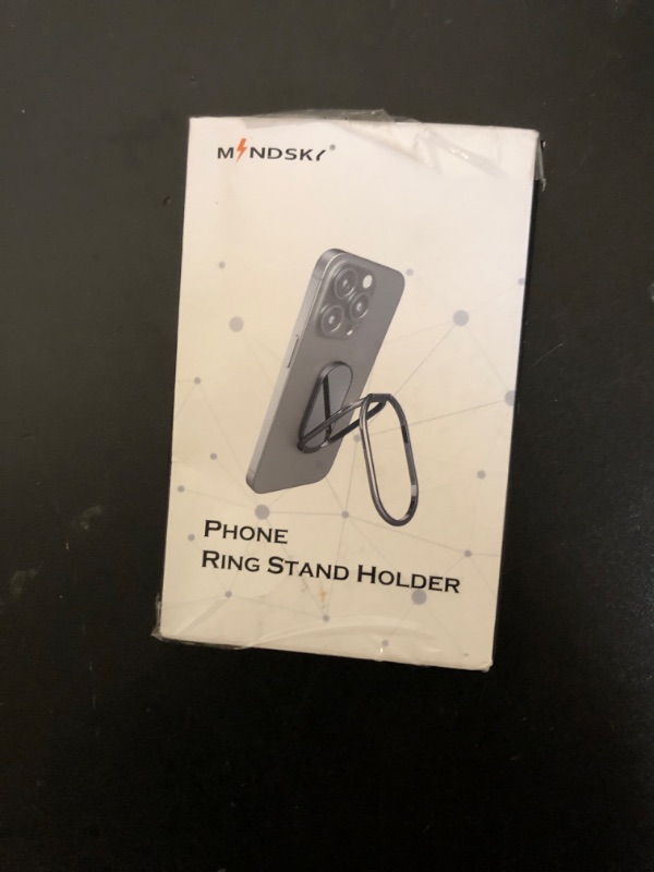 Photo 1 of [2025 New] Mindsky Phone Grip for Kickstand Compatible with Finger Loop, 3-in-1 Phone Ring Holder Strap for All Mobile Phones-Black (Ligament Type) (3 in 1 Phone Ring Holder) (3M Adhesive Phone Ring)
