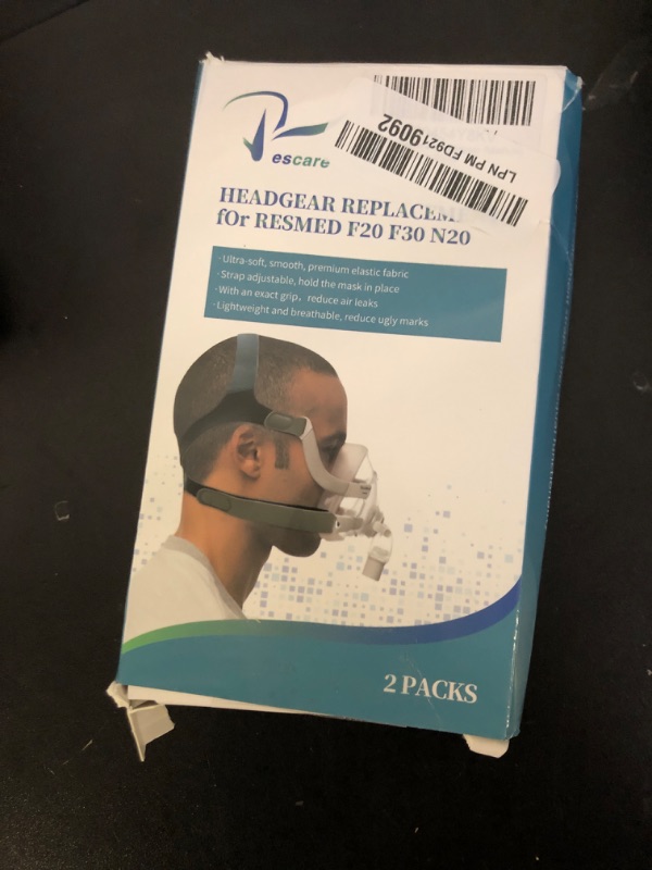 Photo 1 of 2 Packs F20 Replacement Headgear Compatible with F20 Full-face Mask, Include 4 Magnetic Clips+4 Packs Headgear Straps (Medium)