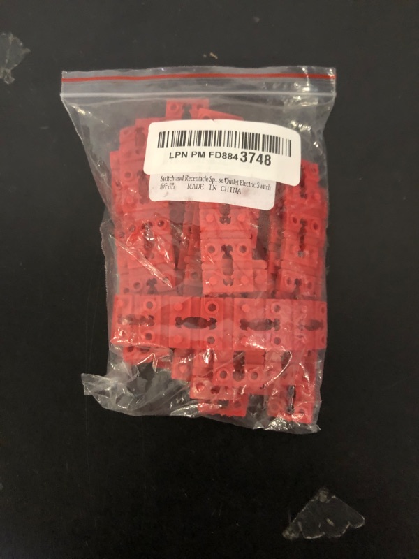Photo 1 of 100pcs Outlet Spacers for Electrical Box, Electrical Outlet Spacers Shims Switch and Receptacle Spacer Socket Electrical Box Extender for Loose Outlet Electric Switch (Red)