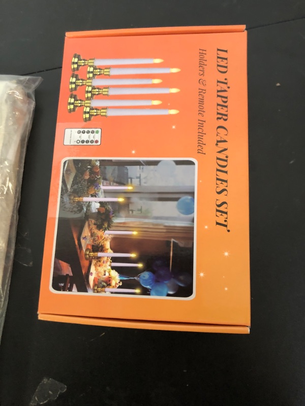 Photo 1 of *INCOMPLETE** PChero Window Candles with Remote Timer, 6 Packs 7.9" Battery Operated Flameless LED Taper Candles Lights with Removable Gold Candle Holders, Ideal for Thanksgiving Table Christmas Fall Home Decor