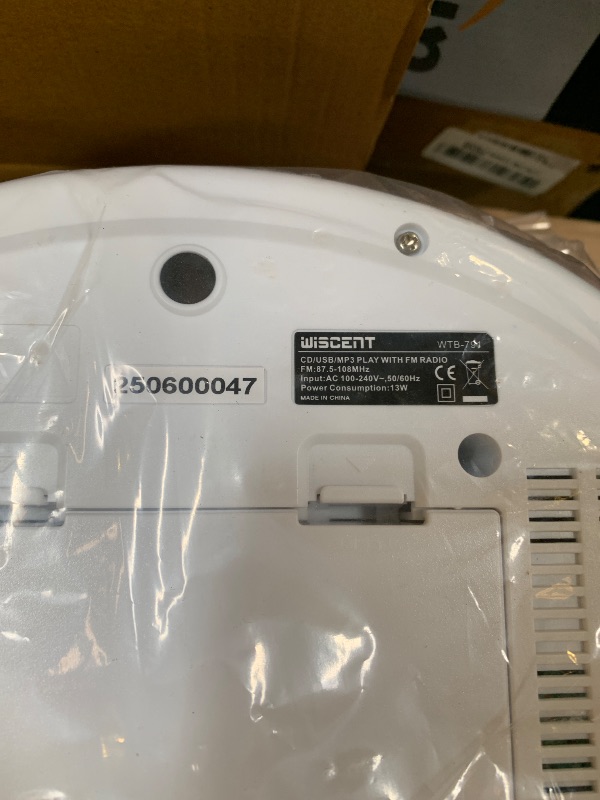 Photo 1 of WIITHINK Portable CD Player Boombox with Bluetooth, FM Radio Stereo, Remote Control, USB Input and 3.5mm AUX Headphone Jack, Programmable CD Player, 4 watts of Audio, AC/Battery Powered