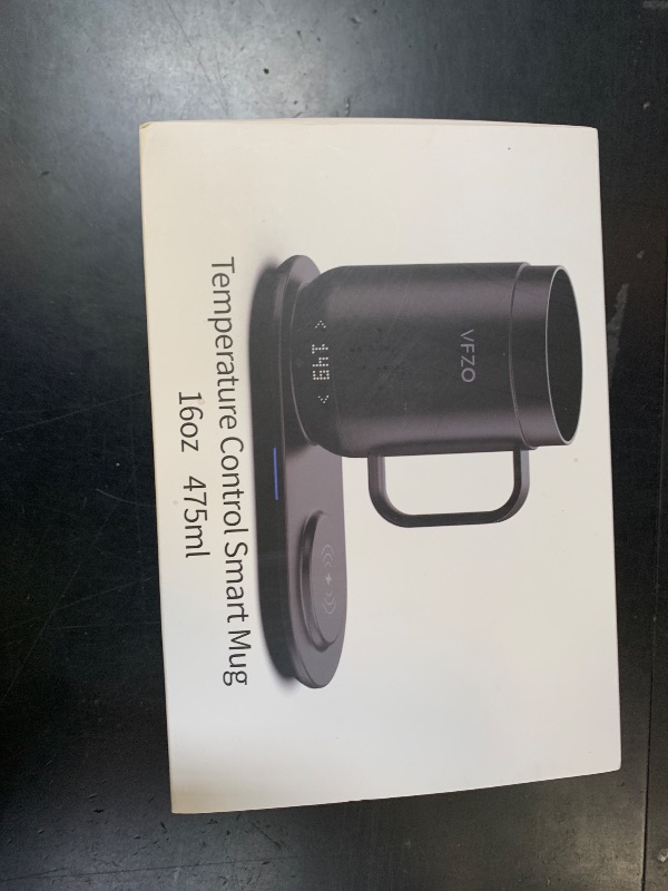 Photo 1 of VFZO 16Oz Temperature Control Smart Mug, Self Heating Coffee Mug LED Display, 180 Min Battery Life - Hot up to 149? Fast Wireless Charger Base Improved Design (16oz, Black)