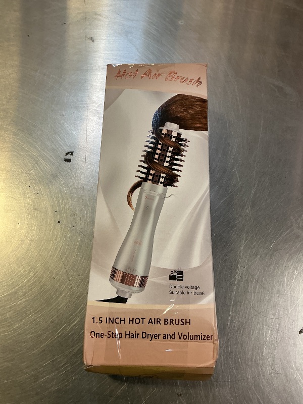 Photo 1 of 1.5 Inch Barrel (2.8’’ Plus Bristles) Dual Voltage(110~250V) Round Brush Blow Dryer, Hair Dryer Brush with European Plug Adapter, 4-in-1 Negative Ionic One Step Volumizer Dryer